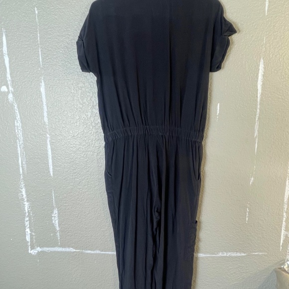 Designer Silk Jumpsuit in Navy - Picture 5 of 5